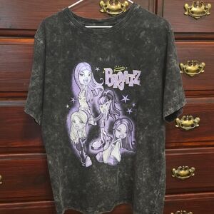 Bratz Acid Wash Black And Purple Short Sleeve T-shirt